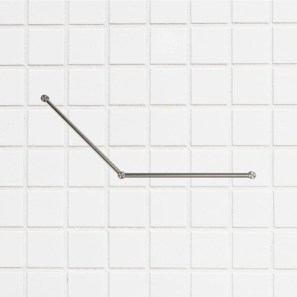Nero Mecca Care 32mm DDA Grab Rail Set 45 Degree 750x900mm Brushed Nickel - Image 2
