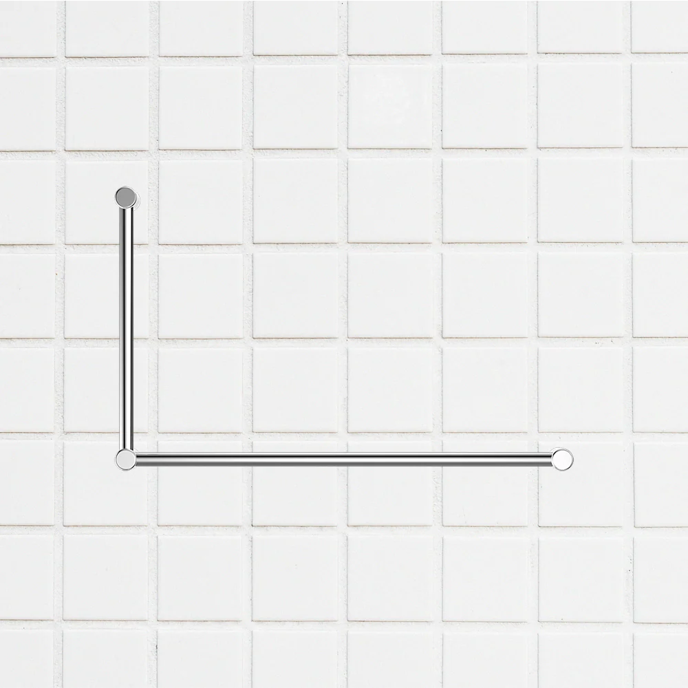 Nero Mecca Care 32mm DDA Grab Rail Set 90 Degree 600x1000mm Chrome - Image 2