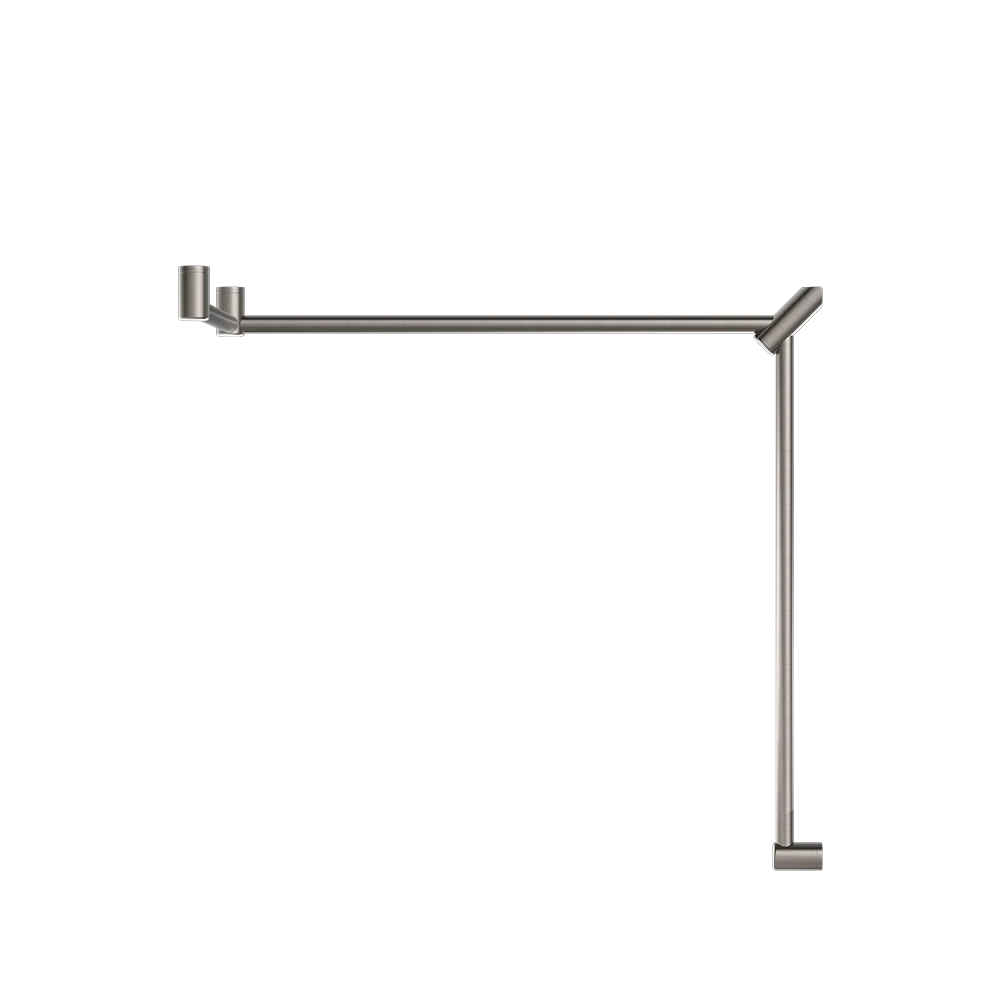 Nero Mecca Care 32mm DDA Toilet Grab Rail Set 90 Degree Continuous 600x1065x1025mm Brushed Nickel