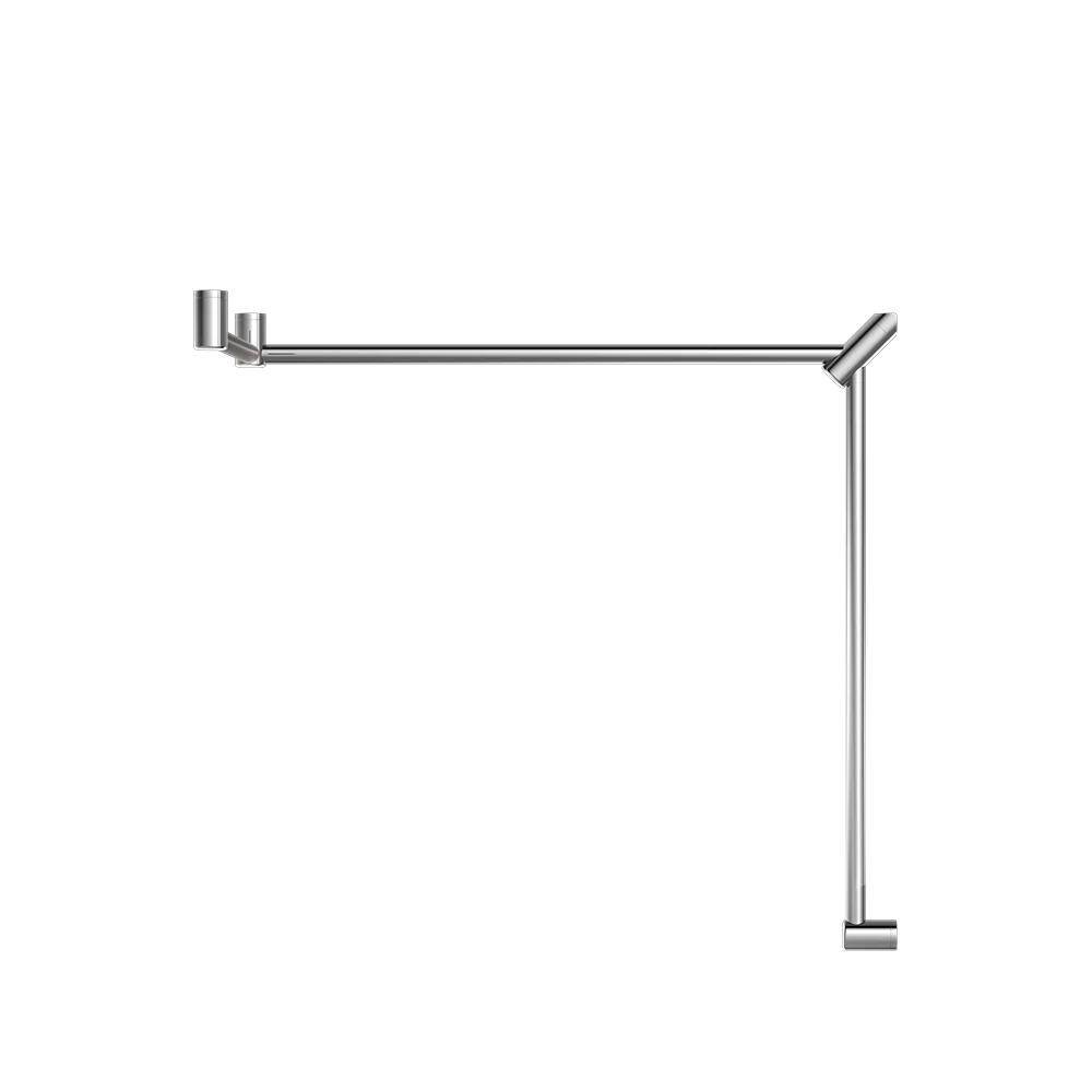 Nero Mecca Care 32mm DDA Toilet Grab Rail Set 90 Degree Continuous 600x1065x1025mm Chrome