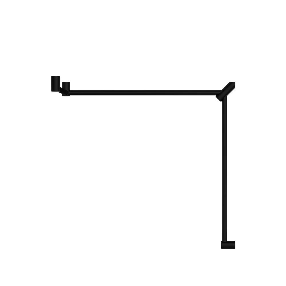 Nero Mecca Care 32mm DDA Toilet Grab Rail Set 90 Degree Continuous 600x1065x1025mm Matte Black