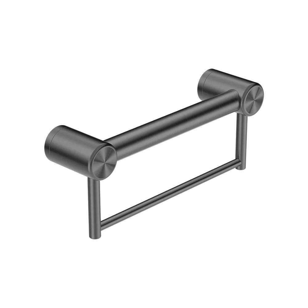 Nero Mecca Care 32mm Grab Rail with Towel Holder 300mm Brushed Gunmetal - Image 3