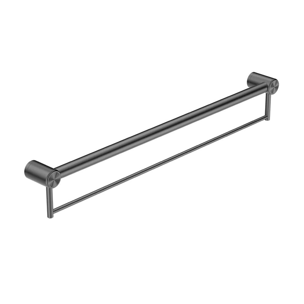 Nero Mecca Care 32mm Grab Rail with Towel Holder 900mm Brushed Gunmetal