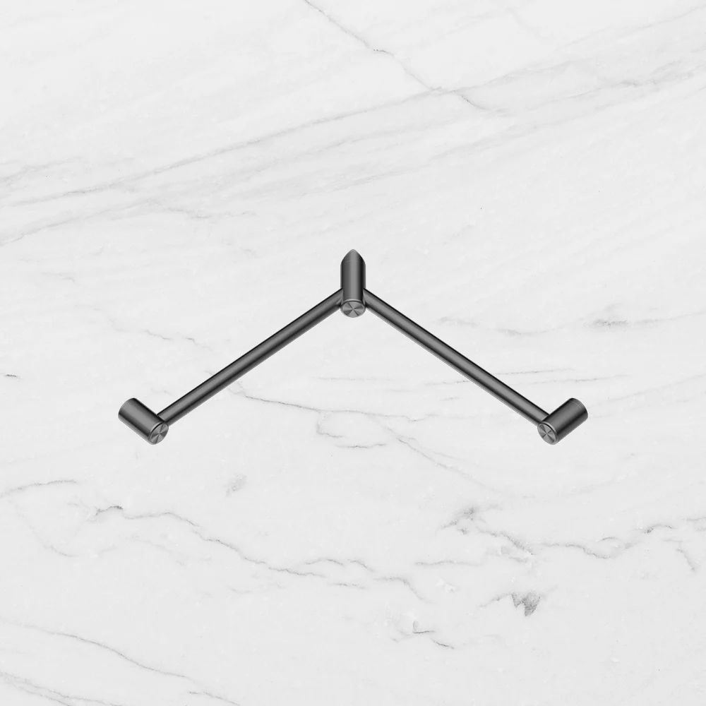 Nero Mecca Care 32mm Wrap Around Corner Grab Rail 600x600mm Brushed Gunmetal - Image 2