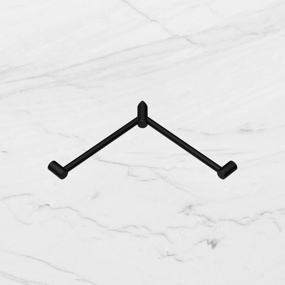 Nero Mecca Care 32mm Wrap Around Corner Grab Rail 600x600mm Matte Black - Image 2