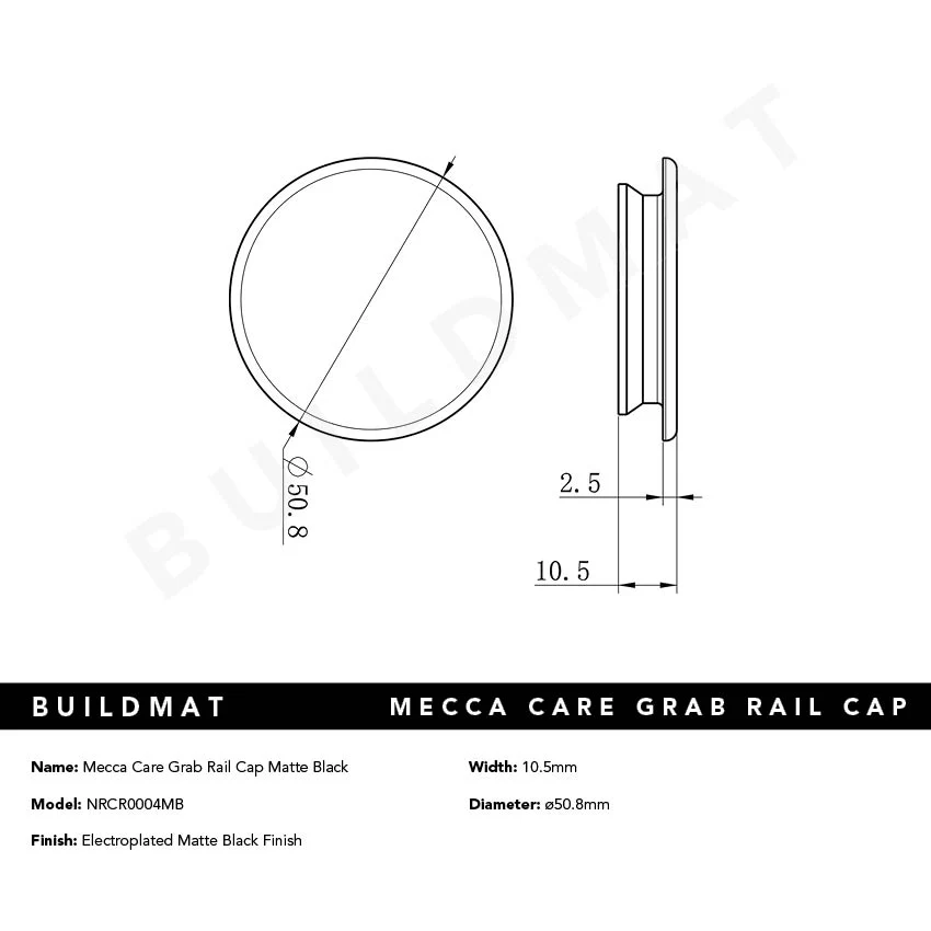 Nero Mecca Care Grab Rail Cap Matte Black - Image 4