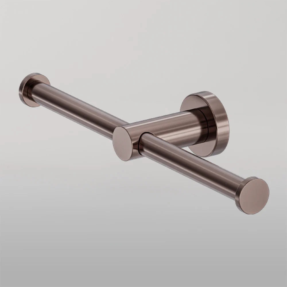 Nero Mecca Double Toilet Roll Holder Brushed Bronze - Image 2