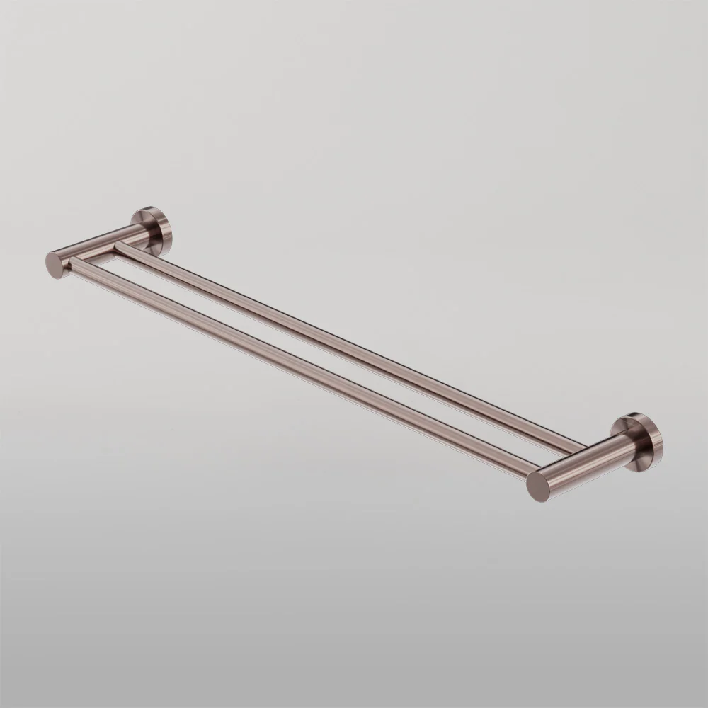 Nero Mecca Double Towel Rail 800mm Brushed Bronze - Image 2