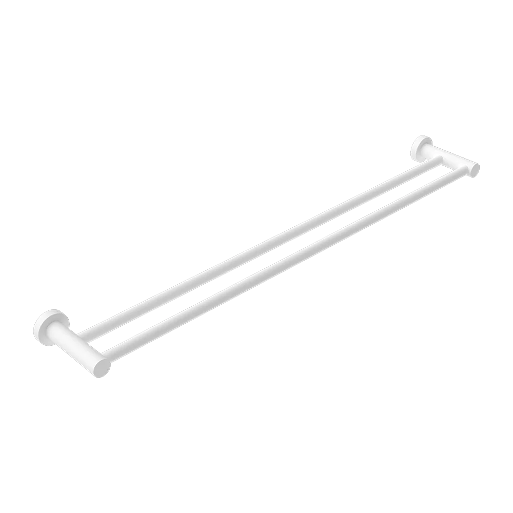 Nero Mecca Double Towel Rail 800mm Matte White - Image 3