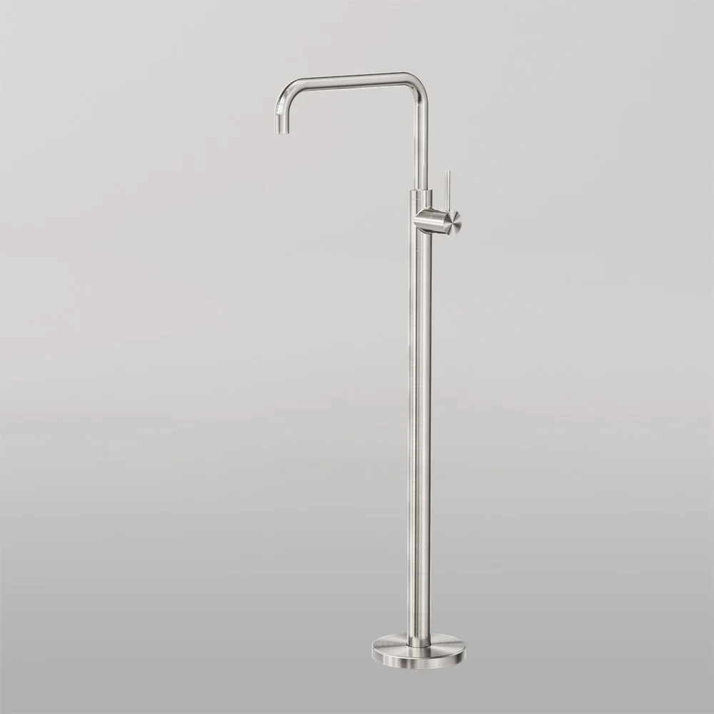 Nero Mecca Freestanding Bath Mixer Square Shape Brushed Nickel - Image 2