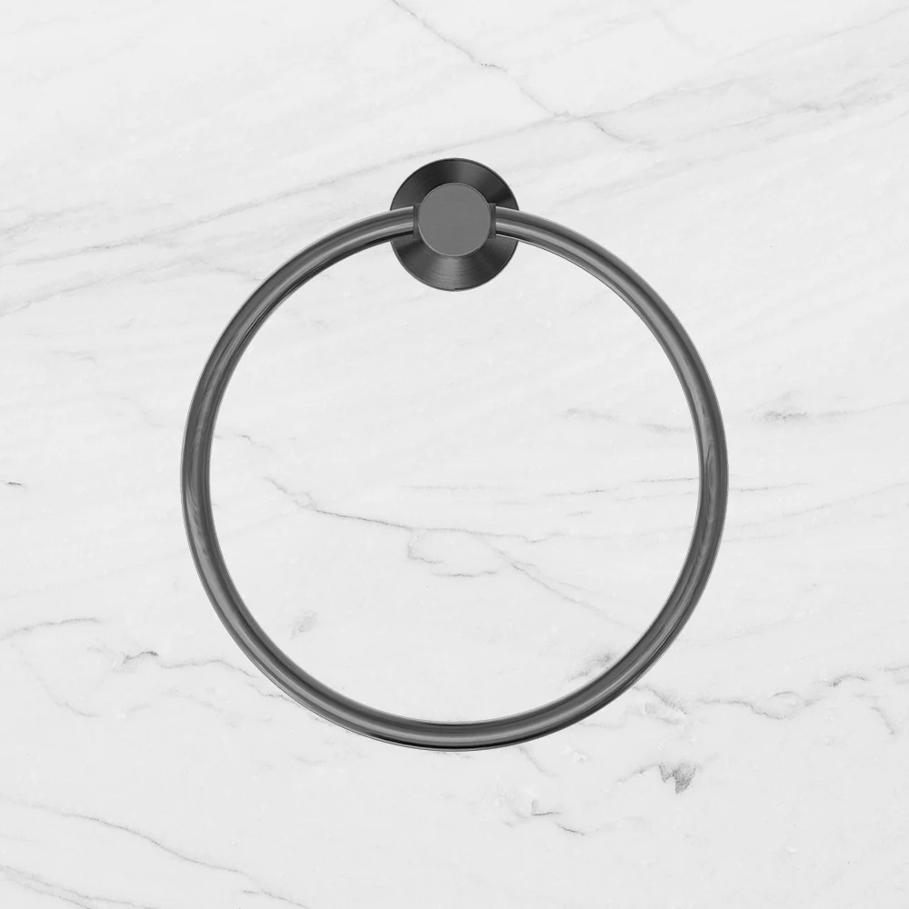 Nero Mecca Hand Towel Ring Brushed Gunmetal - Image 2