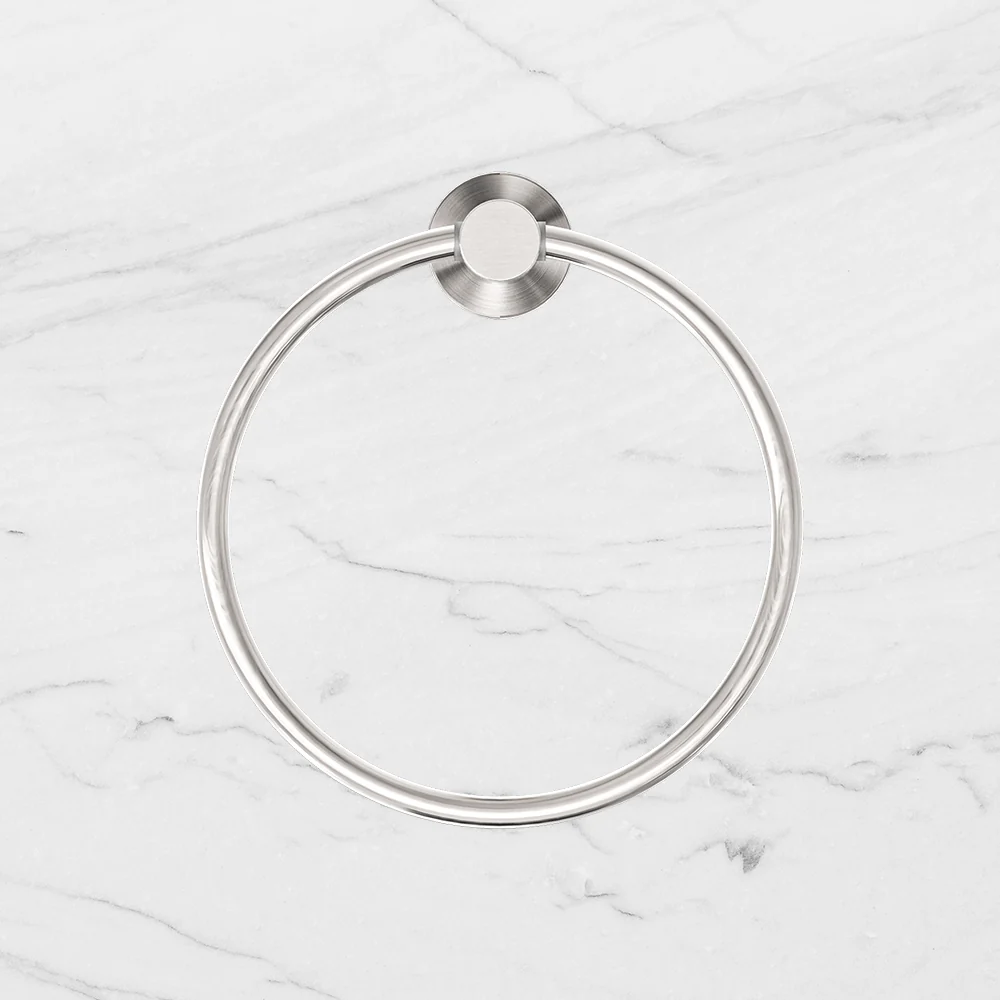 Nero Mecca Hand Towel Ring Brushed Nickel - Image 2