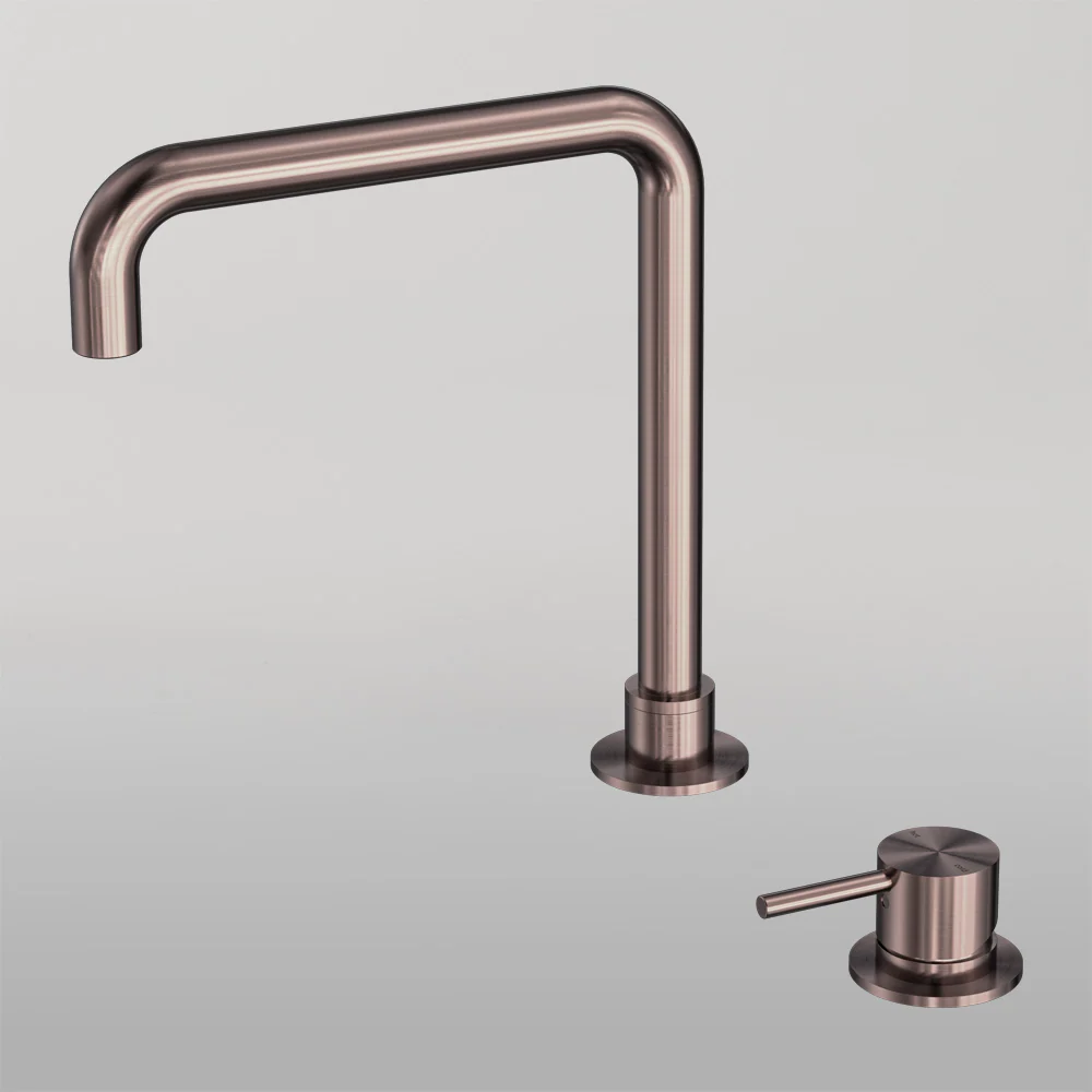 Nero Mecca Hob Basin Mixer Square Swivel Spout Brushed Bronze - Image 2