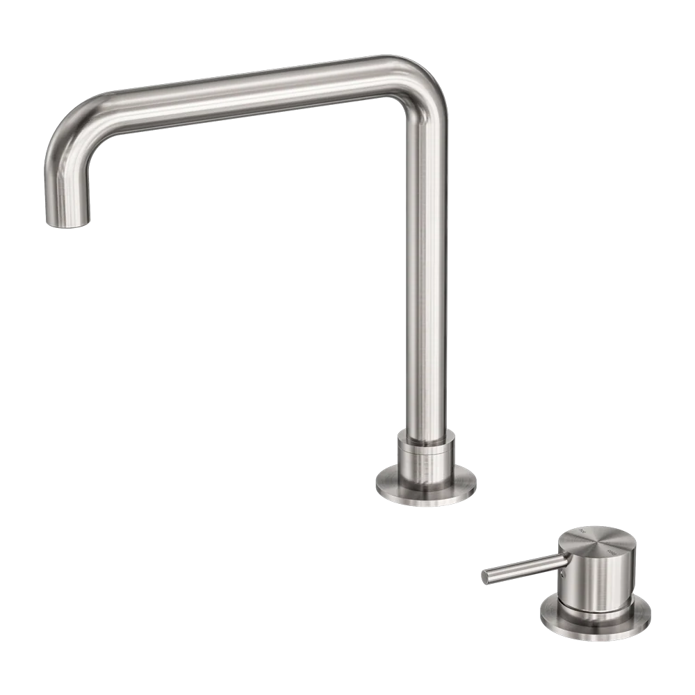 Nero Mecca Hob Basin Mixer Square Swivel Spout Brushed Nickel - Image 3