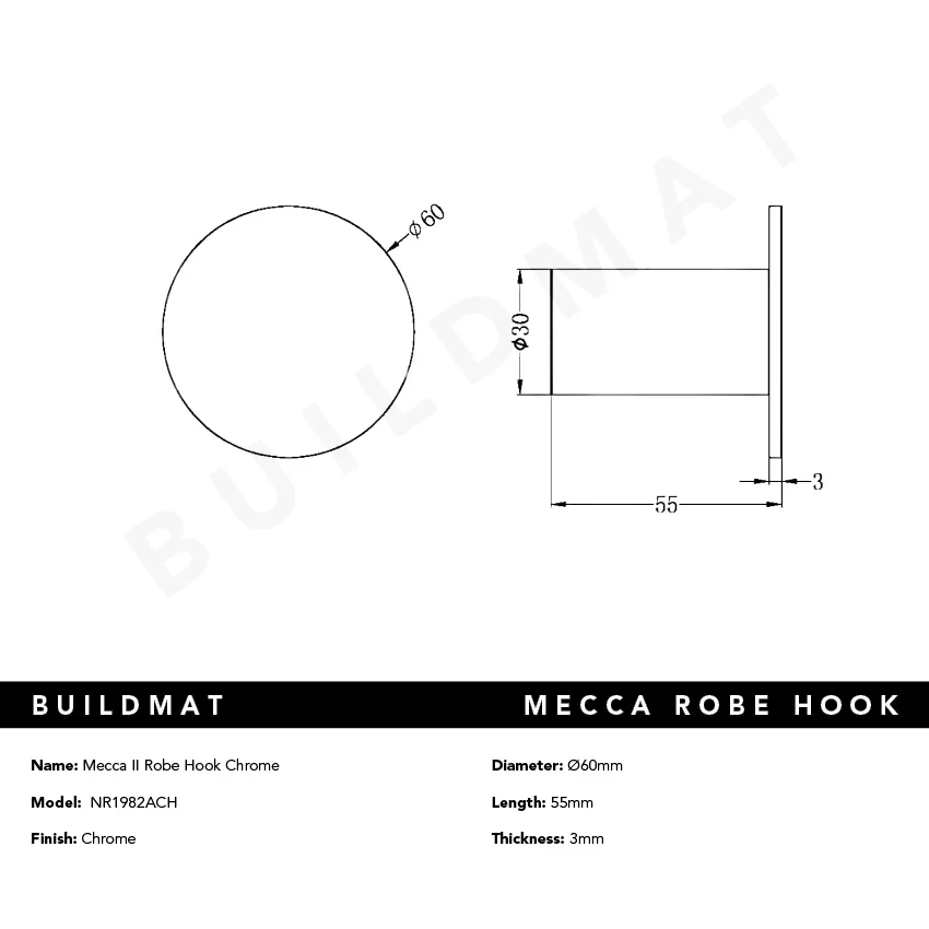 Nero Mecca II Robe Hook Chrome - Image 4