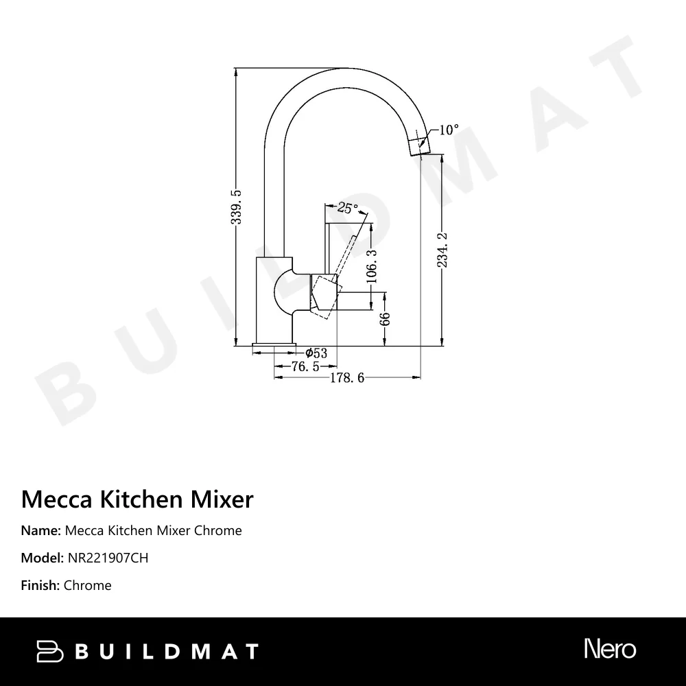 Nero Mecca Kitchen Mixer Chrome - Image 4