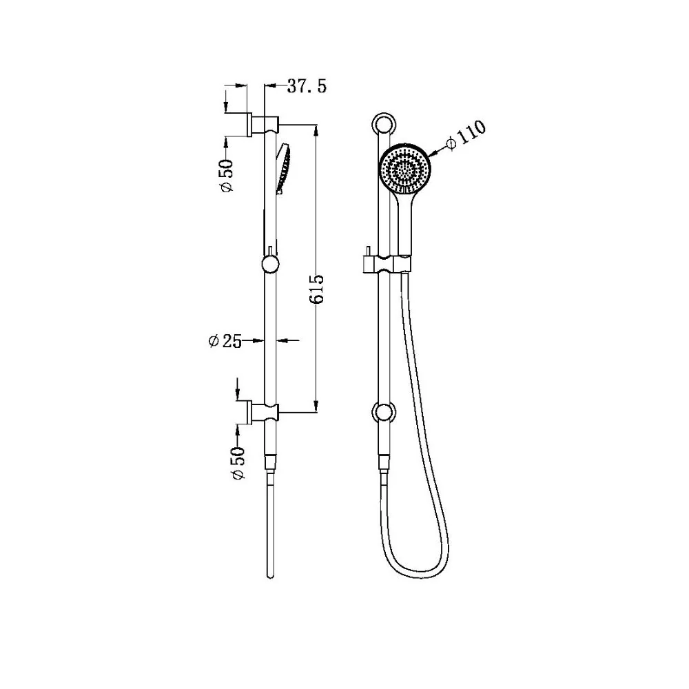 Nero Mecca Rail Shower With Air Shower Matte Black - Image 5