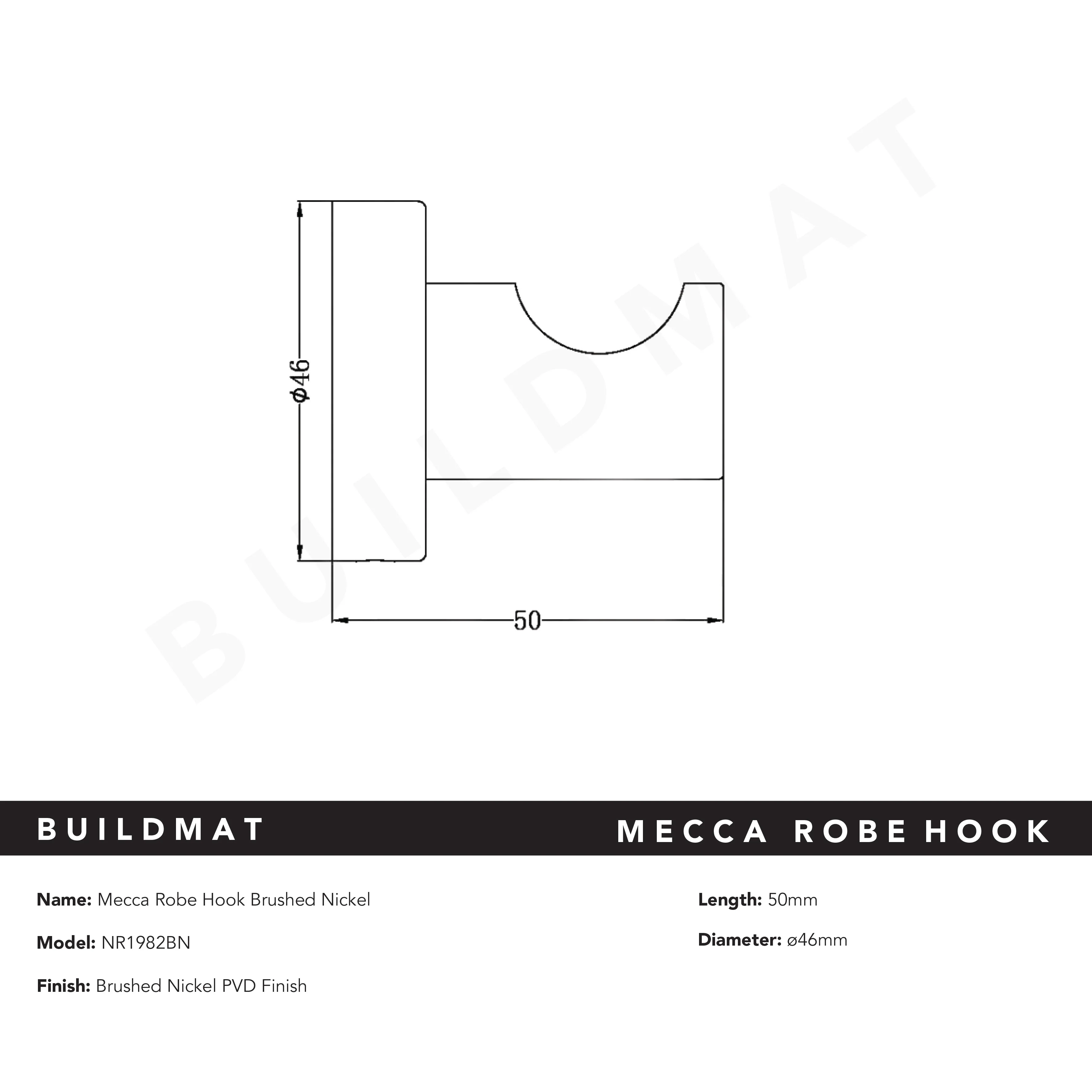 Nero Mecca Robe Hook Brushed Nickel - Image 5
