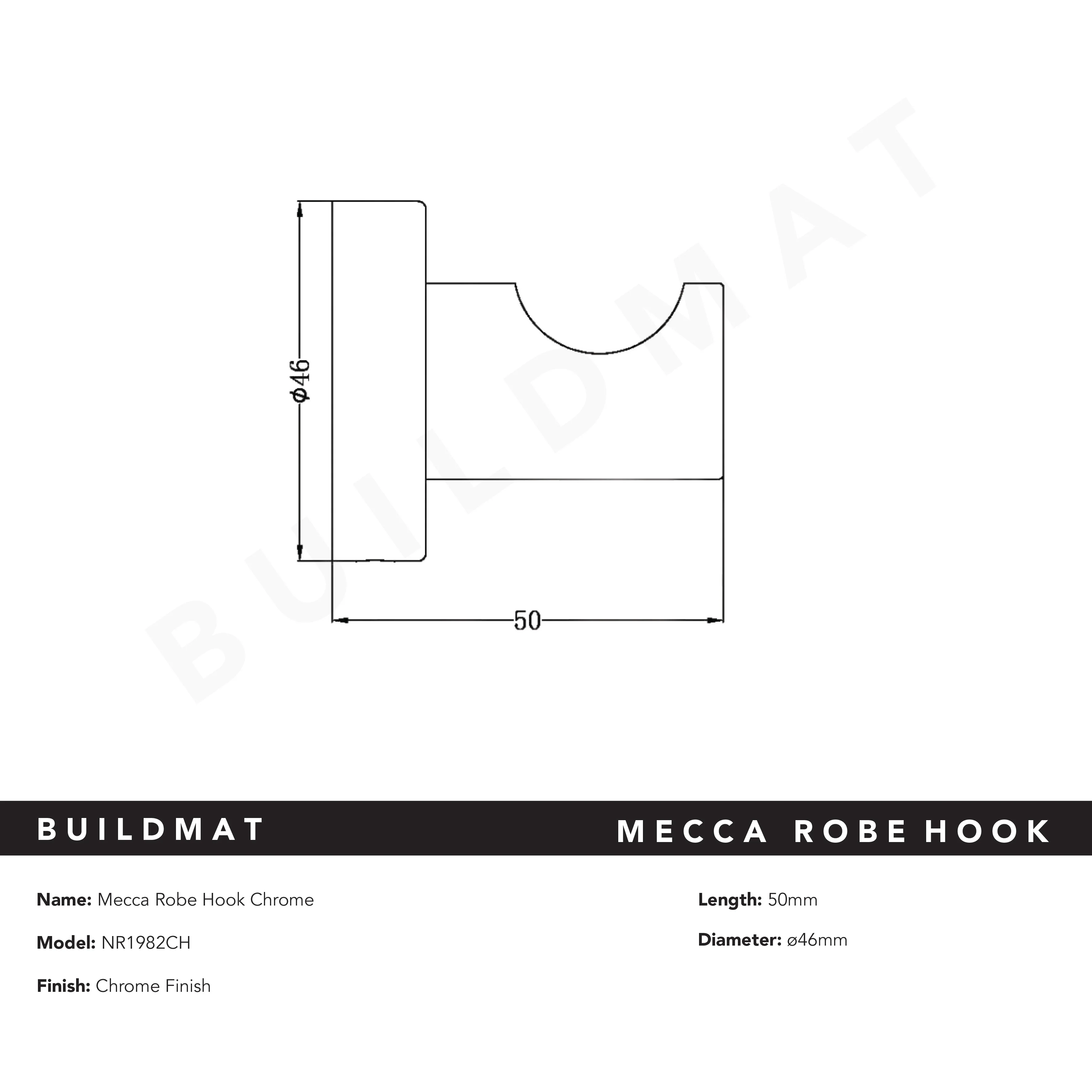 Nero Mecca Robe Hook Chrome - Image 5