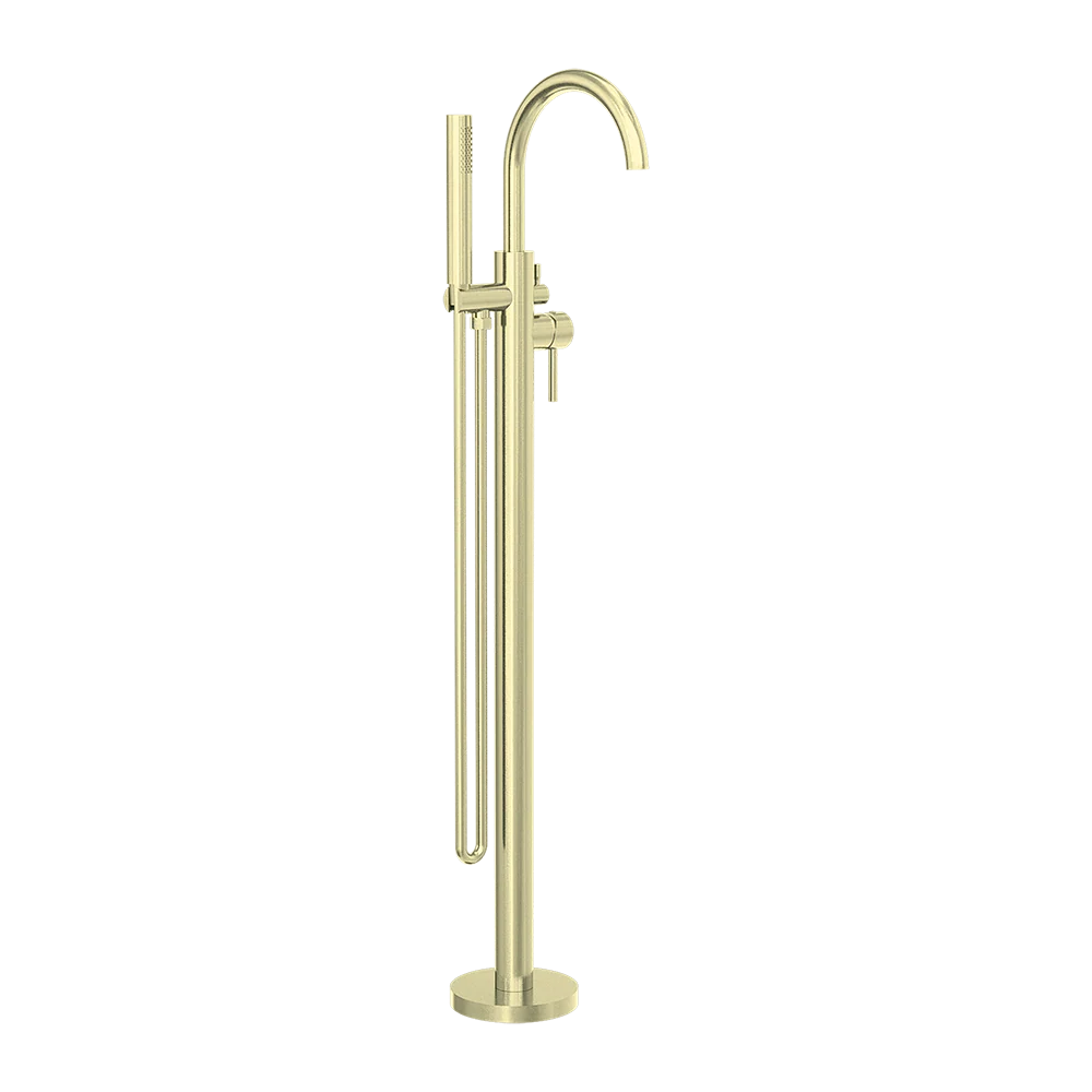 Nero Mecca Round Freestanding Mixer with Hand Shower Brushed Gold - Image 3