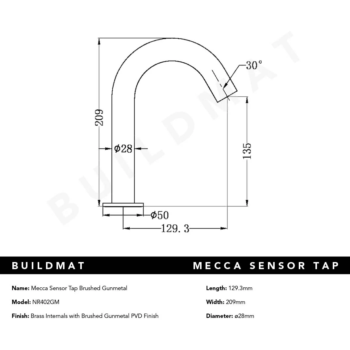 Nero Mecca Sensor Tap Brushed Gunmetal - Image 4
