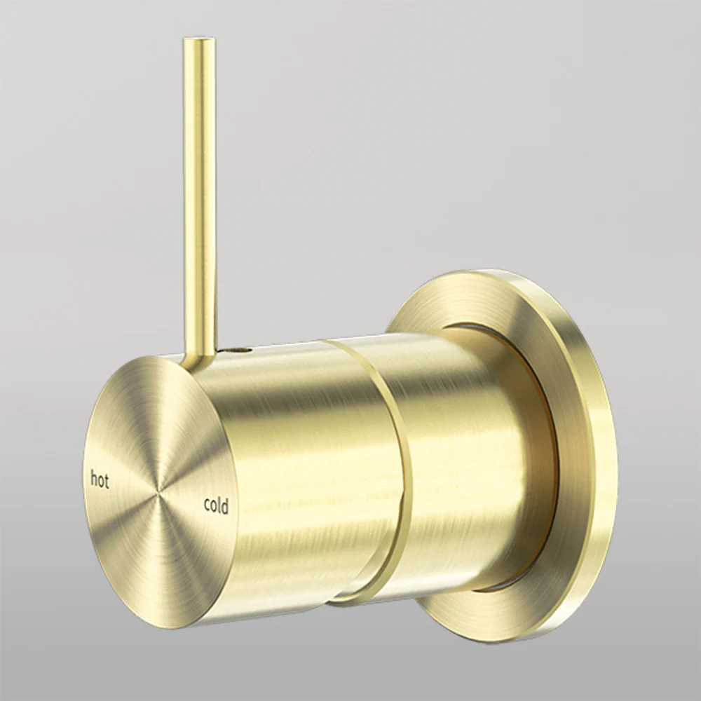 Nero Mecca Shower Mixer 60mm Handle Up Plate Brushed Gold - Image 2