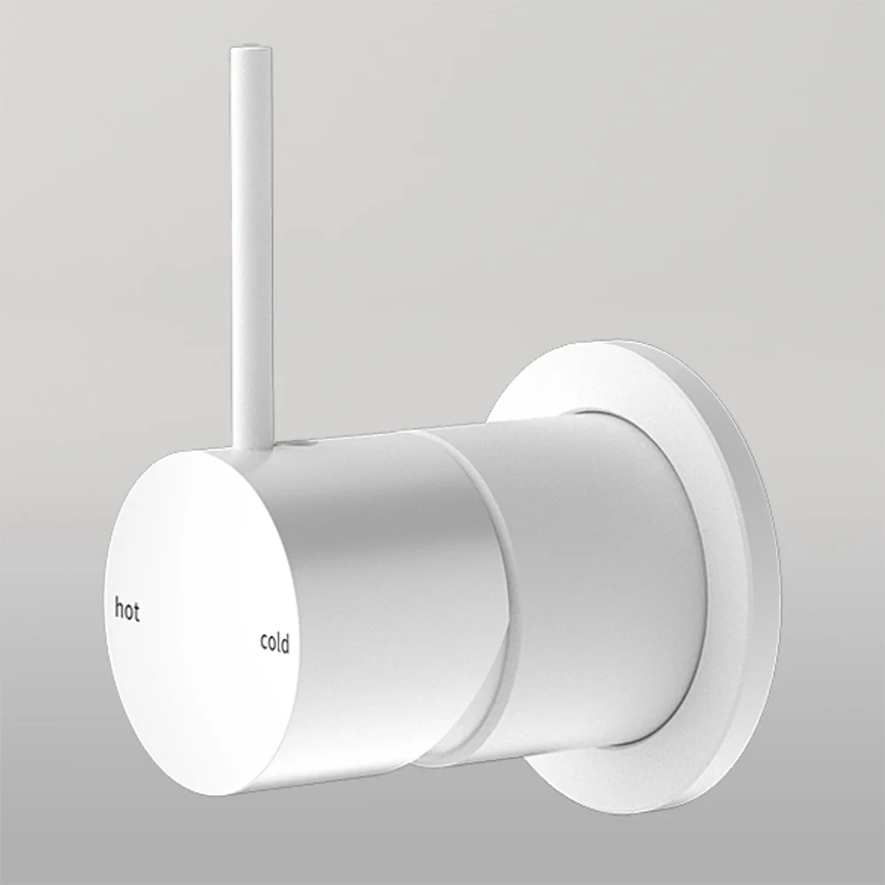 Nero Mecca Shower Mixer 60mm Handle Up Plate Matte White - Image 2