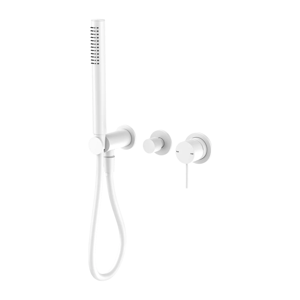 Nero Mecca Shower Mixer Divertor System Separate Back Plate Matte White