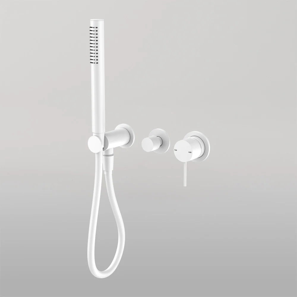 Nero Mecca Shower Mixer Divertor System Separate Back Plate Matte White - Image 2