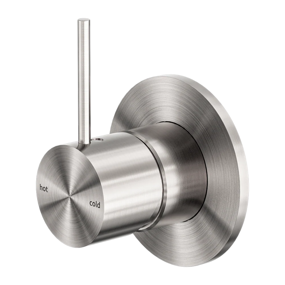Nero Mecca Shower Mixer Handle Up 80mm Plate Brushed Nickel - Image 3