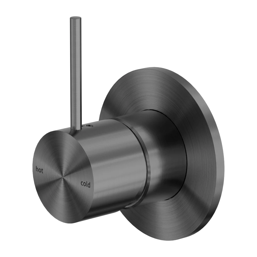 Nero Mecca Shower Mixer Handle Up 80mm Plate Gun Metal - Image 3