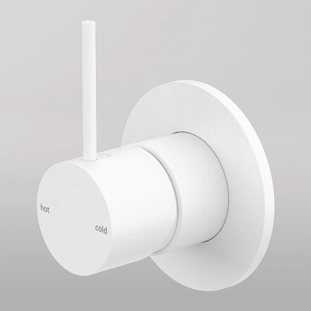 Nero Mecca Shower Mixer Handle Up 80mm Plate Matte White - Image 2