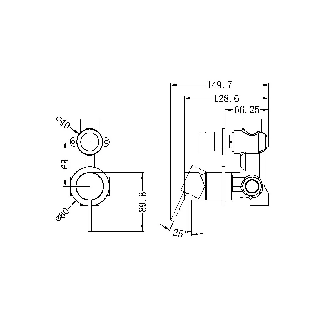 Nero Mecca Shower Mixer with Divertor Separate Back Plate Gunmetal - Image 5