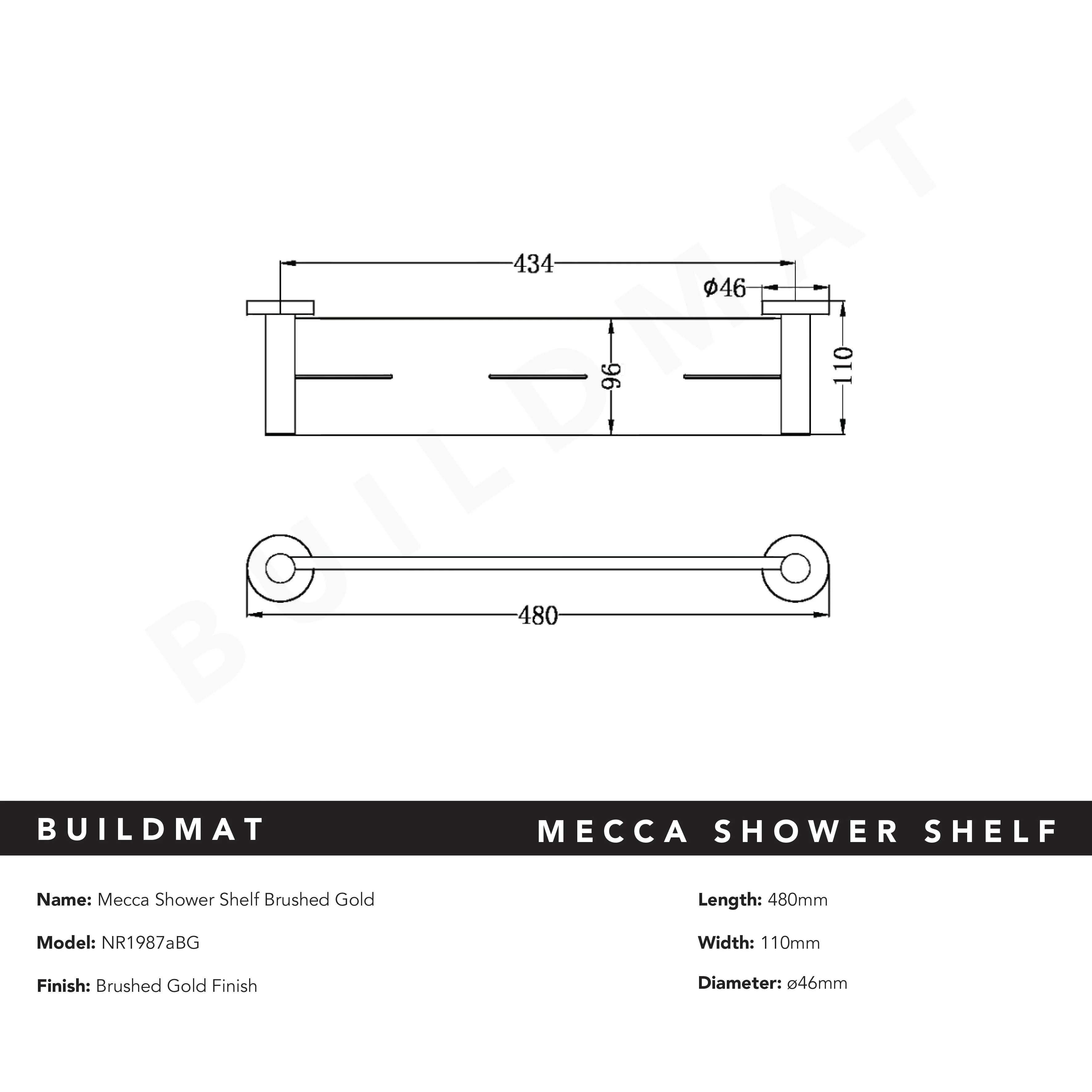 Nero Mecca Shower Shelf Brushed Gold - Image 5