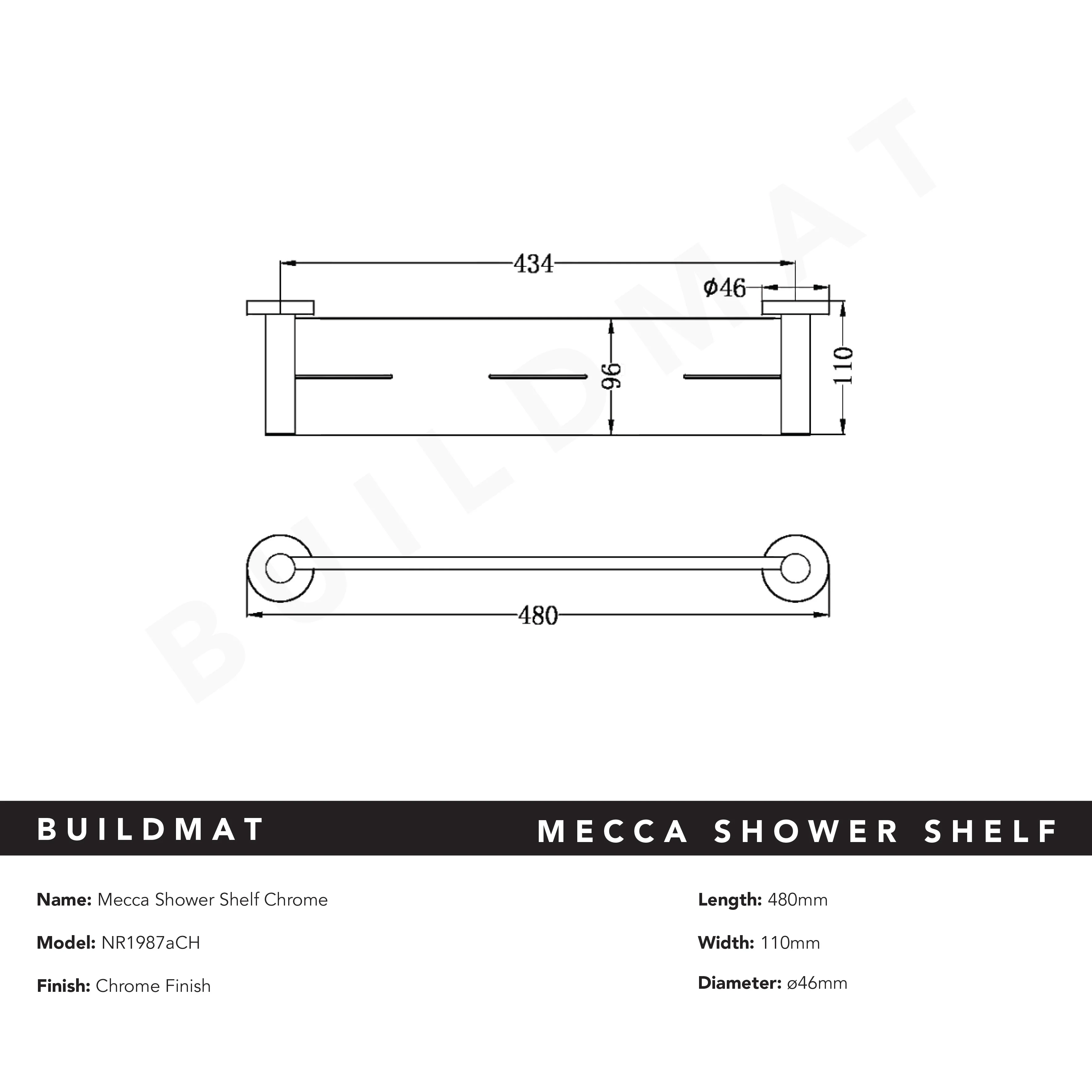 Nero Mecca Shower Shelf Chrome - Image 5