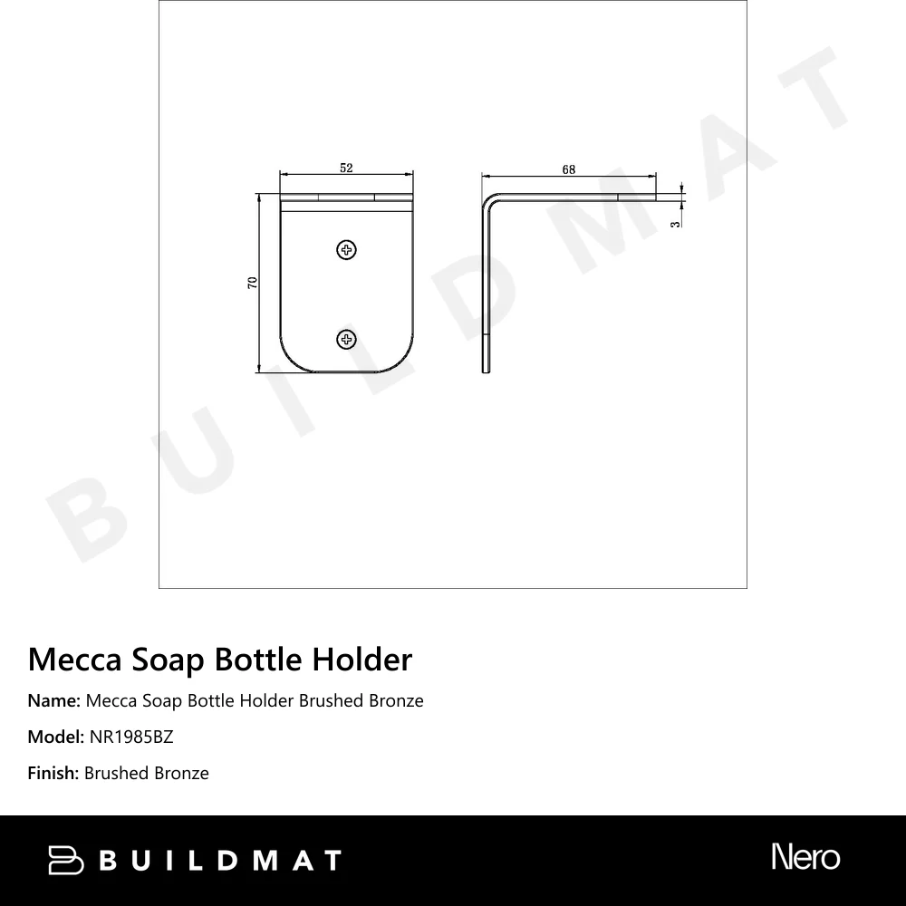 Nero Mecca Soap Bottle Holder Brushed Bronze - Image 4
