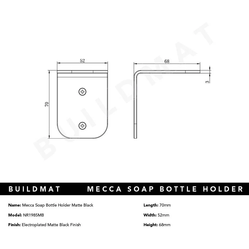 Nero Mecca Soap Bottle Holder Matte Black - Image 4