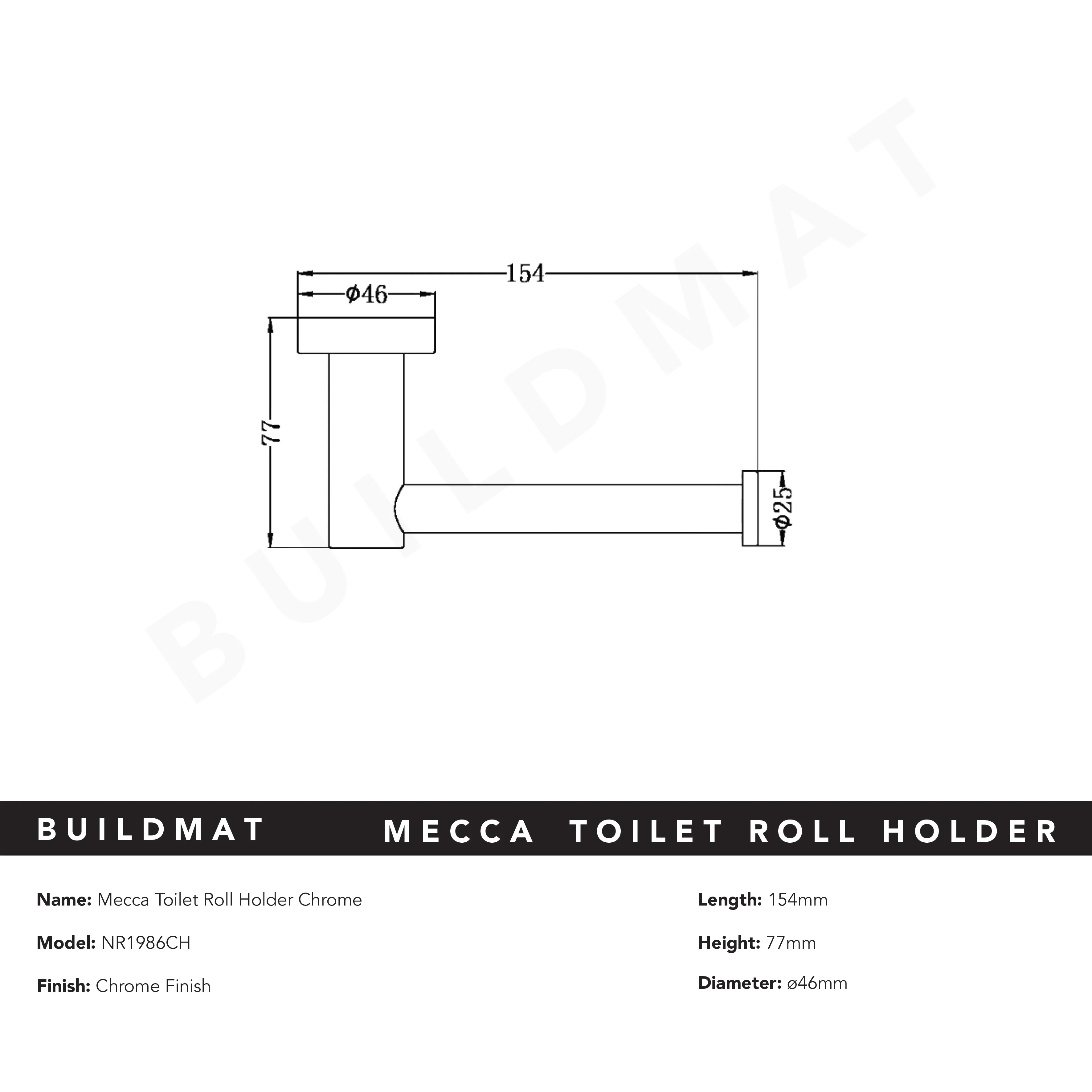 Nero Mecca Toilet Roll Holder Chrome - Image 5