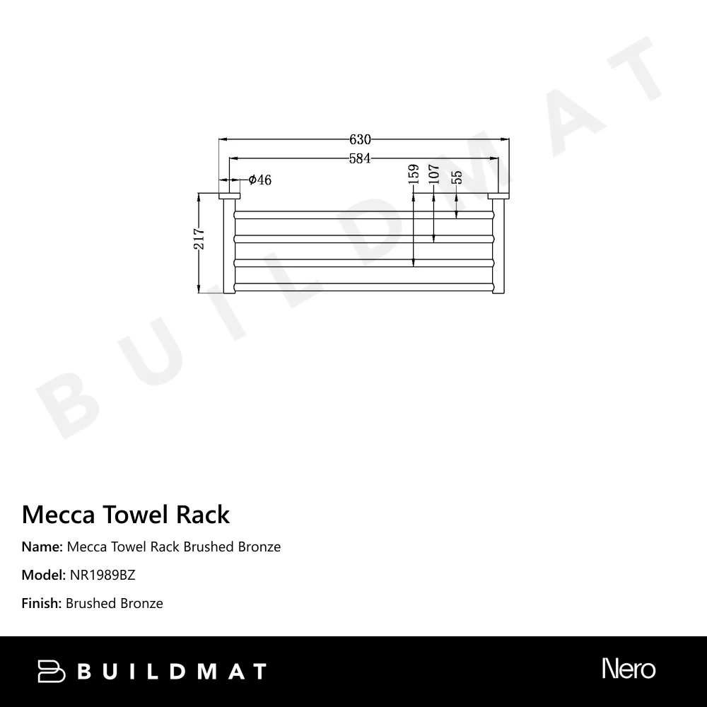Nero Mecca Towel Rack Brushed Bronze - Image 4