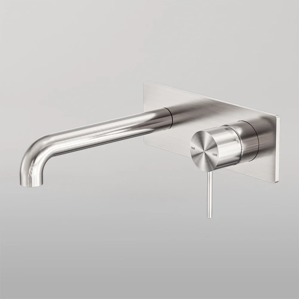 Nero Mecca Wall Basin/Bath Mixer 160mm Brushed Nickel - Image 2