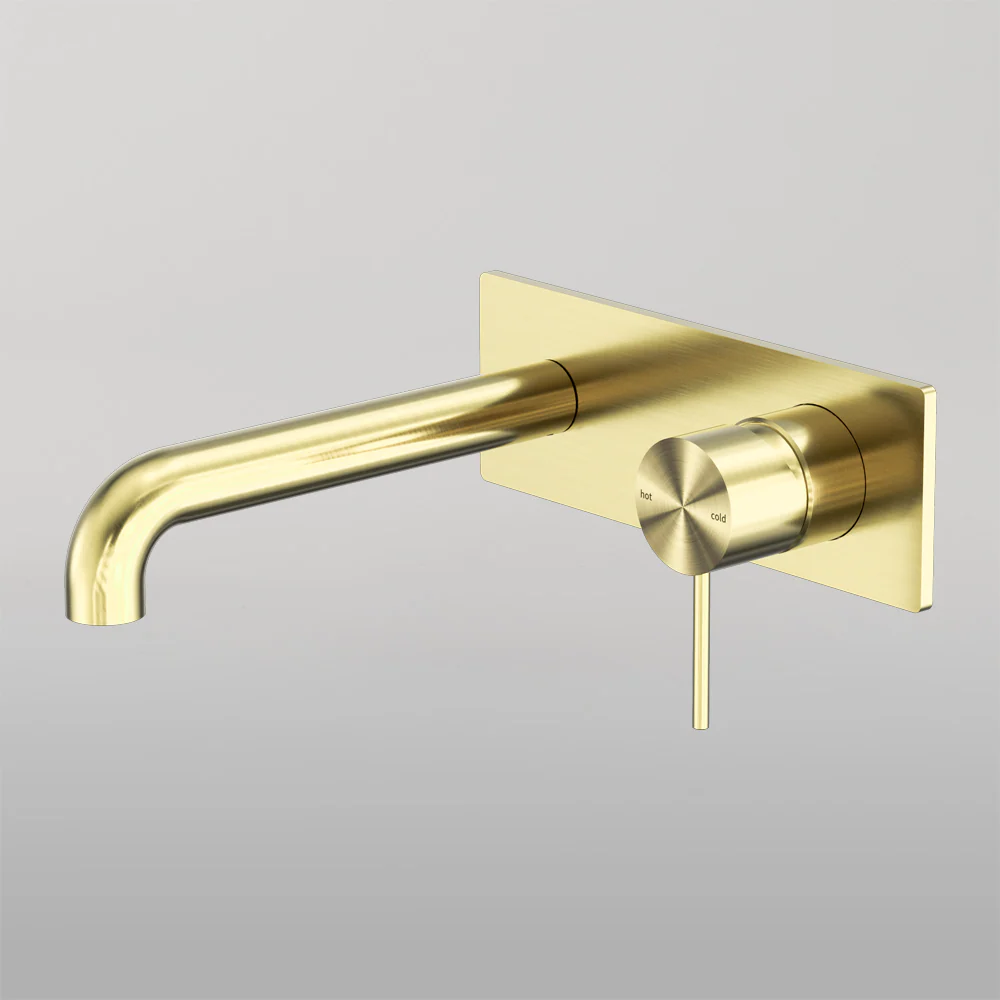 Nero Mecca Wall Basin/Bath Mixer 185mm Brushed Gold - Image 2