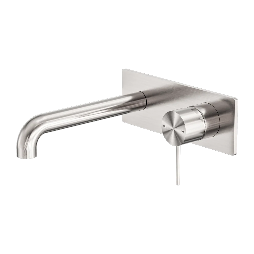 Nero Mecca Wall Basin/Bath Mixer 185mm Brushed Nickel - Image 3