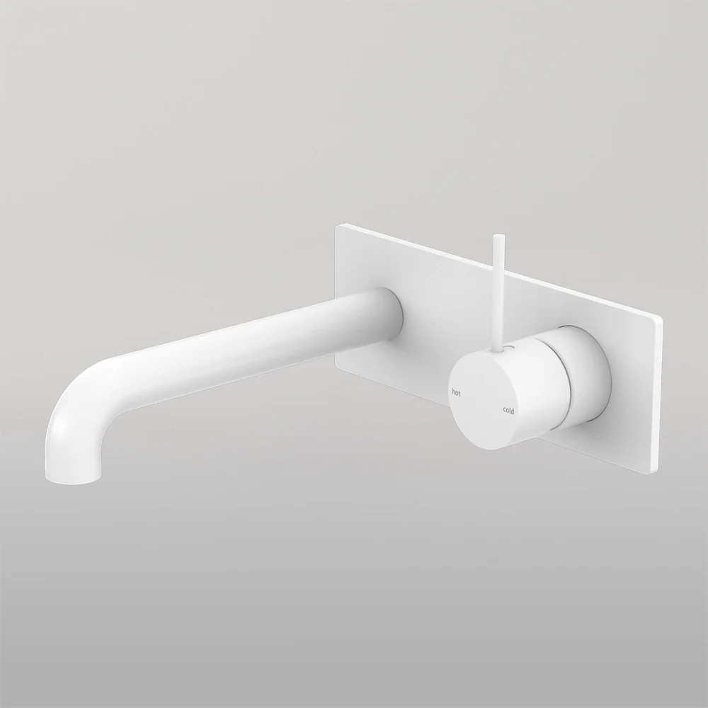 Nero Mecca Wall Basin/Bath Mixer Handle Up 185mm Matte White - Image 2