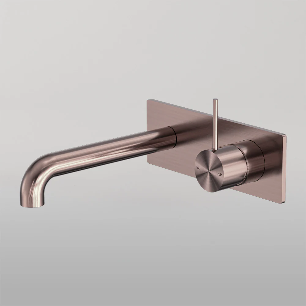 Nero Mecca Wall Basin/Bath Mixer Handle Up 260mm Brushed Bronze - Image 2