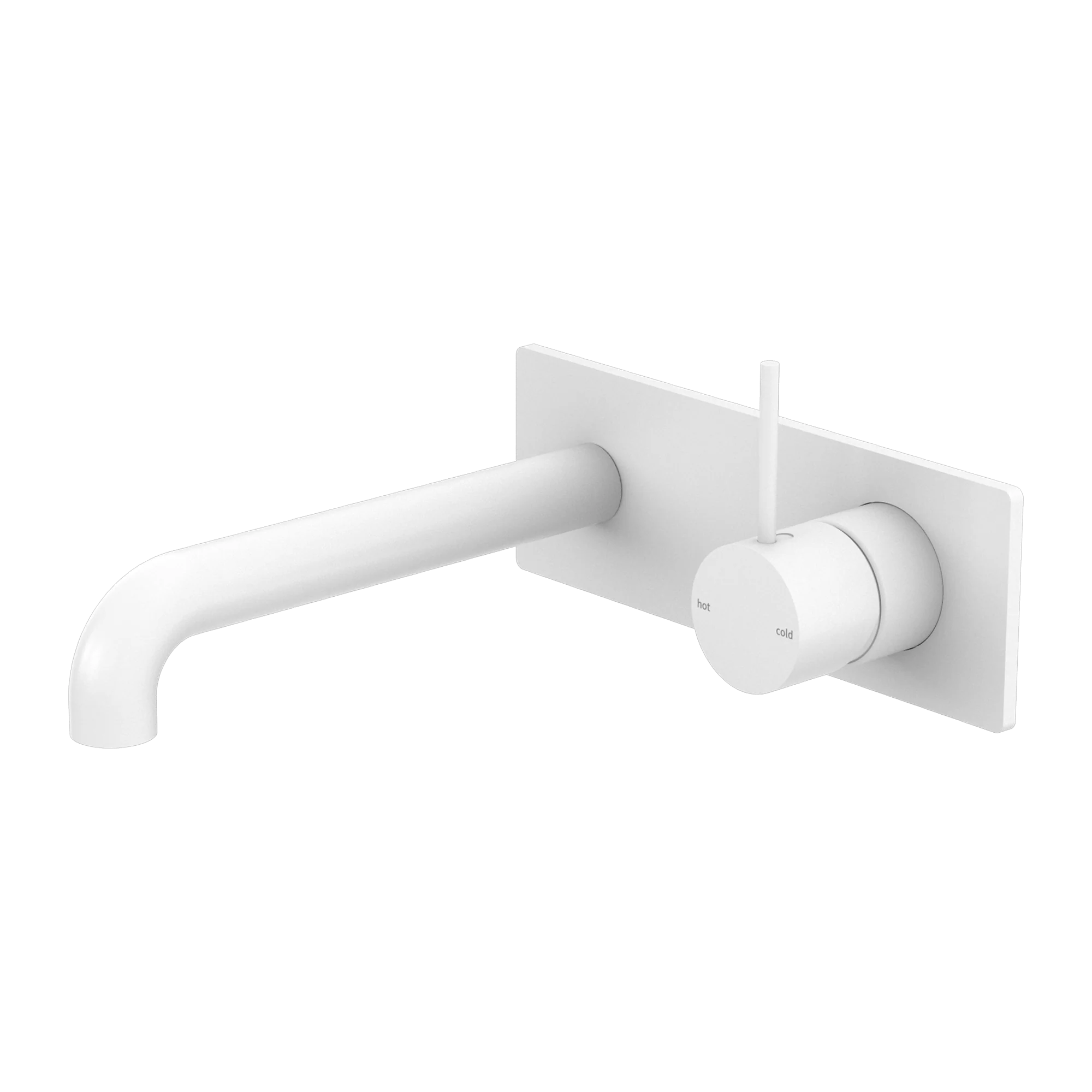 Nero Mecca Wall Basin/Bath Mixer Handle Up 260mm Matte White