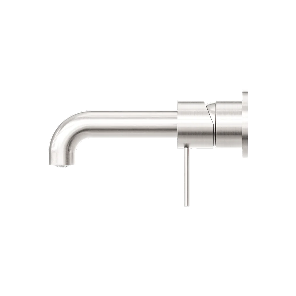 Nero Mecca Wall Basin/Bath Mixer Separate Back Plate 160mm Spout Brushed Nickel - Image 4