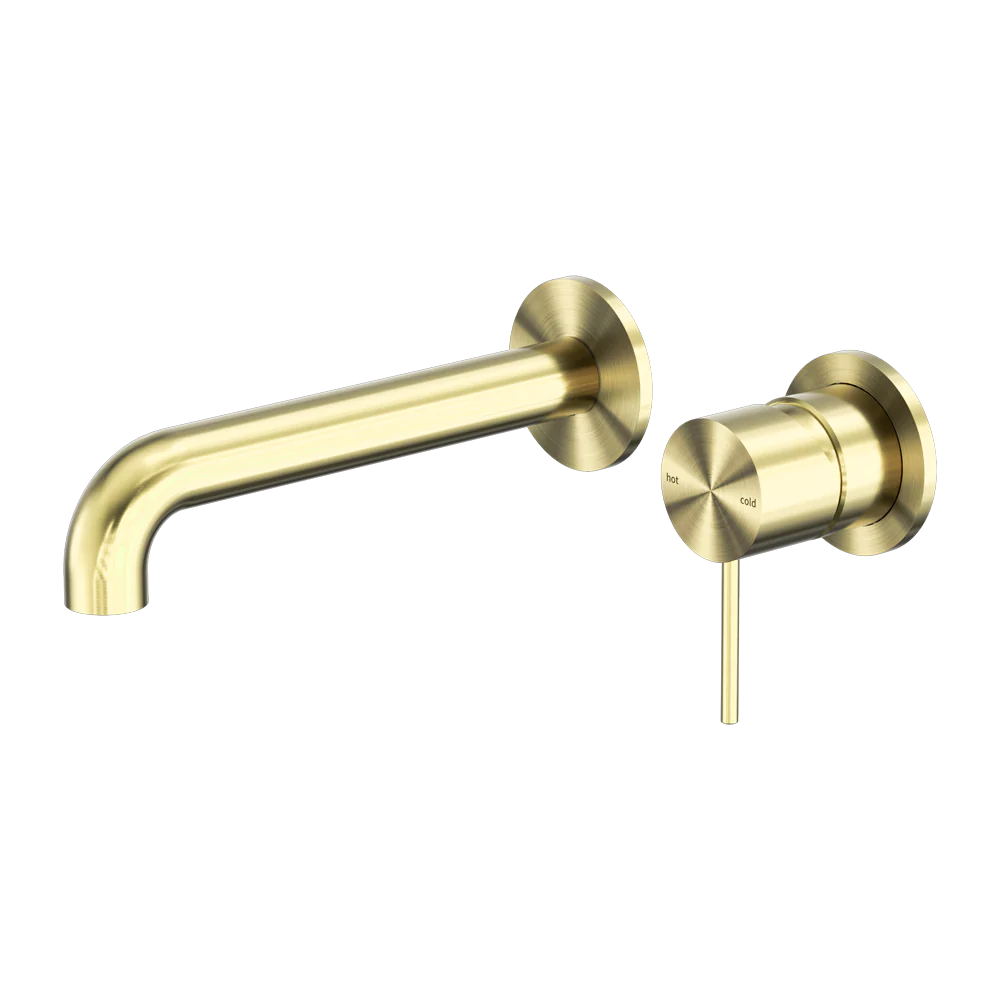 Nero Mecca Wall Basin/Bath Mixer Separate Back Plate 260mm Brushed Gold - Image 3