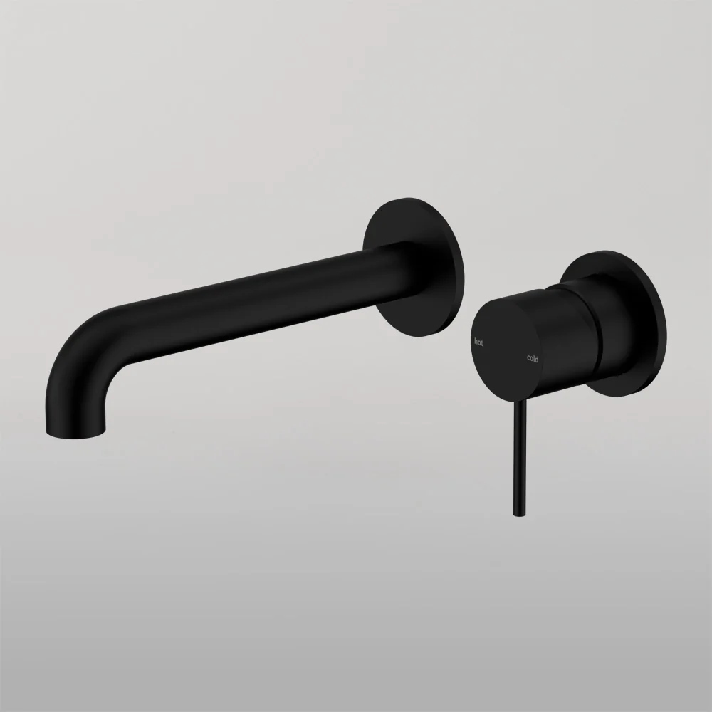 Nero Mecca Wall Basin/Bath Mixer Separate Back Plate 260mm Matte Black - Image 2