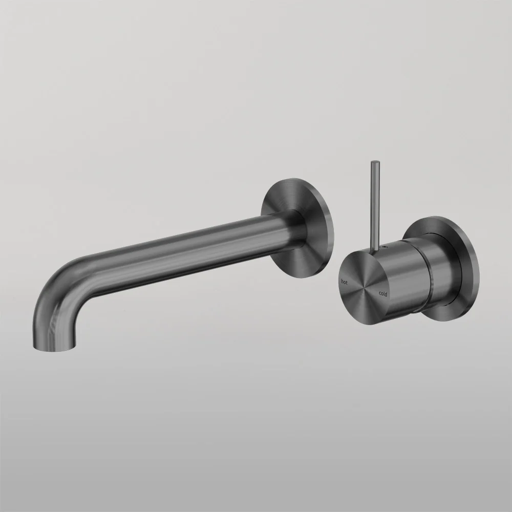 Nero Mecca Wall Basin/Bath Mixer Separate Back Plate Handle Up 260mm Gun Metal - Image 2