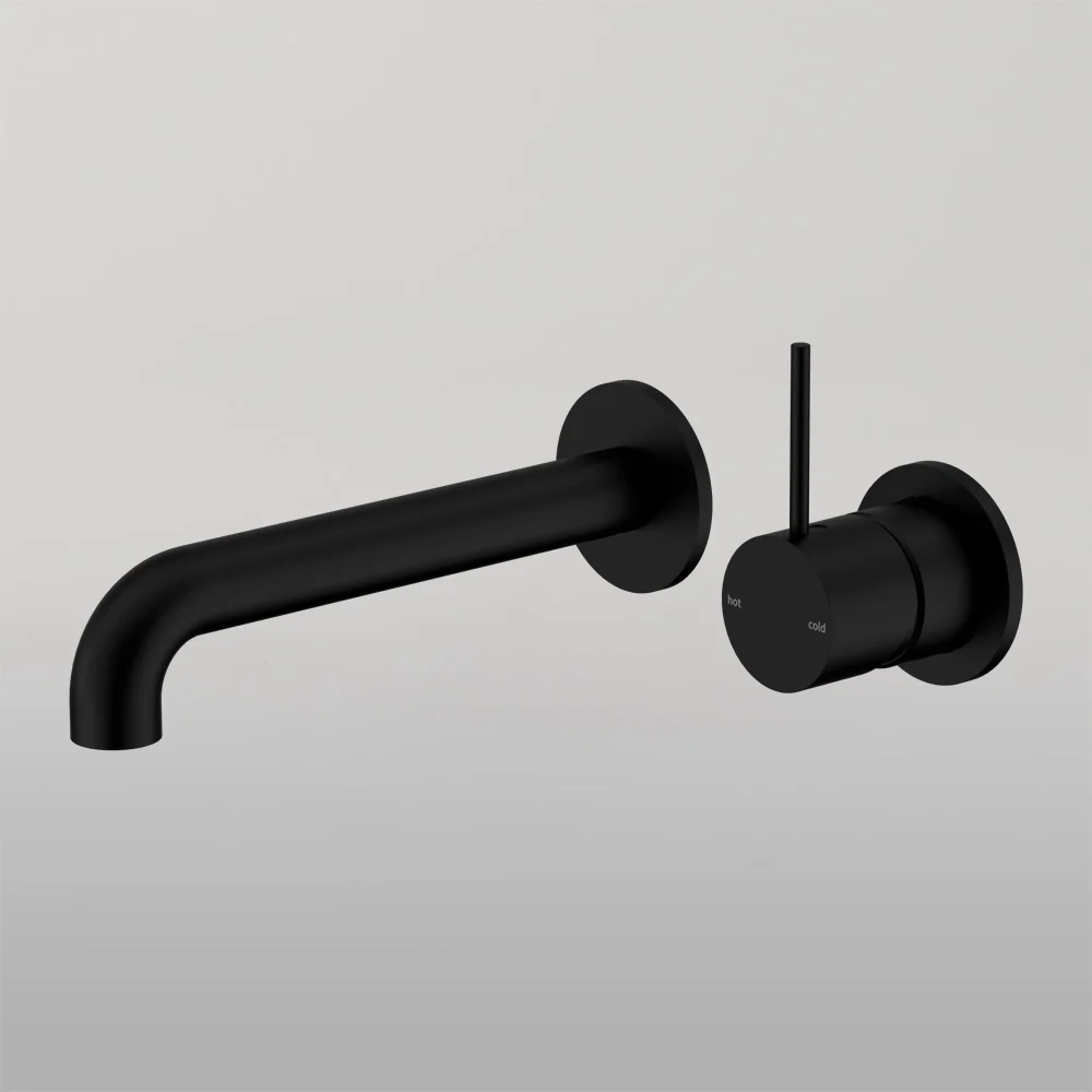 Nero Mecca Wall Basin/Bath Mixer Separate Back Plate Handle Up 260mm Matte Black - Image 2